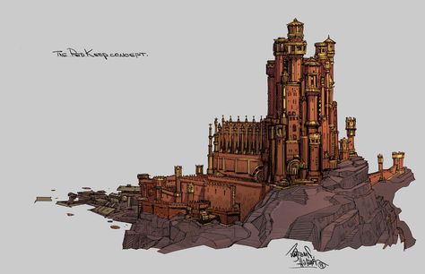 ArtStation - GOT Seson 8 titles, Kings Landing, Rustam Hasanov Minecraft Castle Designs, Game Of Thrones King, Game Of Thrones Map, Kings Landing, Castle Tattoo, Minecraft Castle, Targaryen Art, Asoiaf Art, King's Landing