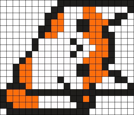 Derpy Fox Perler Bead Pattern | Bead Sprites | Animals Fuse Bead Patterns Fox Perler Bead Pattern, Nerdy Perler Beads, Kandi Cuffs, Easy Pixel Art, Pony Bead Patterns, Perler Bead Templates, Kandi Patterns, Pixel Art Grid, Bead Sprite