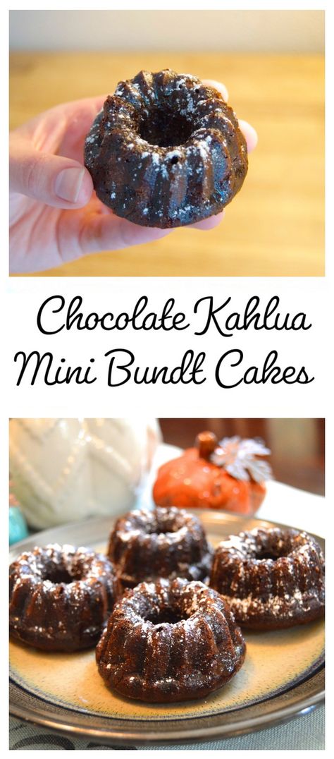 Mini Bunt Cake, Kahlua Cake, Mini Bundt Cakes Recipes, Bundt Pan Recipes, Bundt Recipes, Bundt Cake Recipes, Mini Bundt, Bundt Cake Recipe, Boozy Desserts