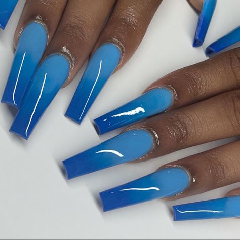 Nail Designs For Blue Nails, Aqua Blue Chrome Nails, Carribean Blue Nails, Blue Tapered Square Nails, Blue Nails Long, Pretty Blue Nails, Drippy Nails, Fierce Nails, Scary Nails