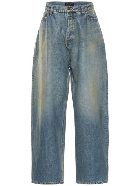 Balenciaga Jeans, Jeans Flared, Balenciaga Women, Destroyed Jeans, True Blue, High Rise Jeans, Curator Style, Distressed Jeans, Patch Logo