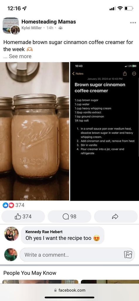 Brown Sugar Creamer Recipe, Heavy Cream Coffee Creamer, Heavy Whipping Cream Coffee Creamer, Brown Sugar Coffee Creamer, Brown Sugar Creamer, Breakfast Entertaining, Diy Coffee Creamer, Chef School, Homemade Coffee Creamer