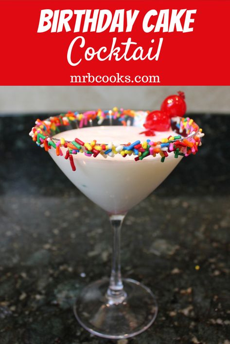 Birthday Cake Cocktail, Birthday Cake Drink, Birthday Cake Vodka, Alcoholic Drink Recipe, Birthday Cake Martini, Cake Martini, Pudding Desserts Layered, Cake Vodka, Spritzer Recipes