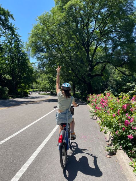 Nyc, spring, summer, biking, bike ride, bike riding, Central Park, flowers, friends Riding Bike Aesthetic, Bike Riding Aesthetic, Summer Biking, Bike Ride Aesthetic, Biking Aesthetic, Summer Bike Ride, Nyc Spring, Summer Bike, Pink Bicycle