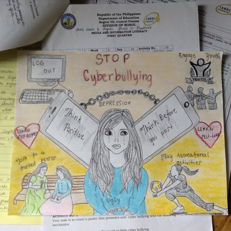 Poster On Cyberbullying, Cyberbullying Drawing, Poster About Cyberbullying, Cyberbullying Poster Design, Poster Cyberbullying, Cyberbullying Art, Cyberbullying Poster, Central Visayas, Kitchen Unit