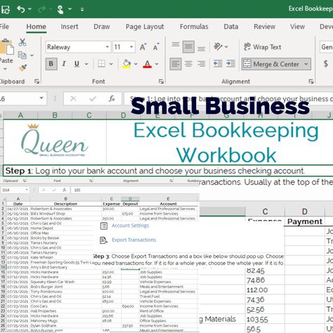 Excel Bookkeeping Template for Small Businesses includes a very quick way to complete your bookkeeping for an entire year really fast! This will save you time, I promise! There is three templates included one for monthly bookkeeping, one for quarterly bookkeeping and one for yearly bookkeeping. This way you can have all three and use the one(s) that work best for you! Book Keeping For Small Business Templates, Excel Bookkeeping Template, Excel Inventory Templates, Small Business Excel Templates, Small Business Bookkeeping Templates, Salon Bookkeeping, Book Keeping For Small Business, Book Keeping Templates, Small Business Studio