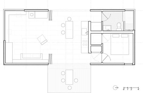 Stone Floor Tiles, Architect Interior Design, Off Grid Tiny House, Hotel Floor Plan, Small Floor Plans, Hotel Floor, Standing Seam Metal Roof, Weekend House, White Oak Wood