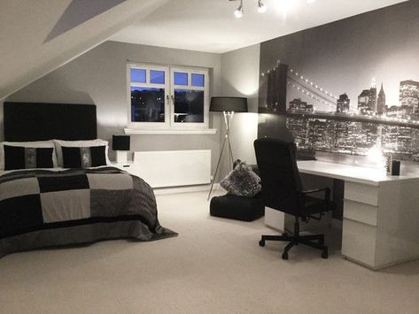 Room For Brothers, Bedroom Teenagers Boys, Grey Teenage Boys Room, Teen Bedroom Designs Boy, Room Ideas Teen Boy, Boys Bedroom Ideas Teen, Teen Boy Bedroom Aesthetic, Grey Room Aesthetic, Boy Room Aesthetic