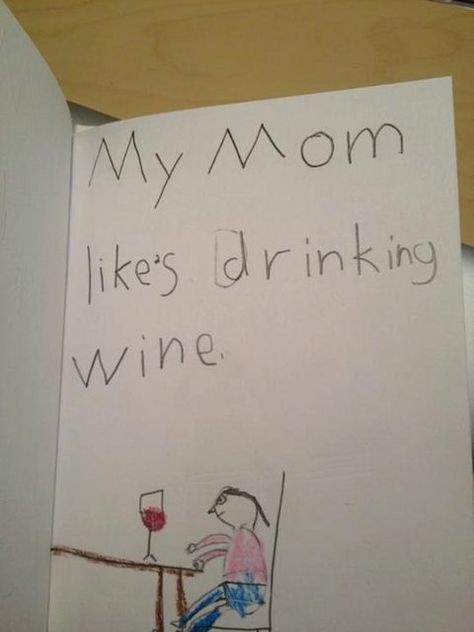 My friends daughter had a school assignment to Funny Kid Drawings, Kid Drawings, Funny Note, Heart Themed, Funny Phrases, Funny Mothers Day, Kids Drawings, Funny Mother, Kids Writing