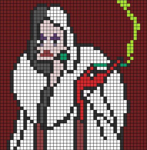 Alpha pattern #122613 | BraceletBook Disney Villain Pixel Art, Disney Alpha Patterns, Pixel Blanket, Disney Patterns, Pixels Art, Graph Crochet, Disney Villain, Pix Art, Valentines Crochet