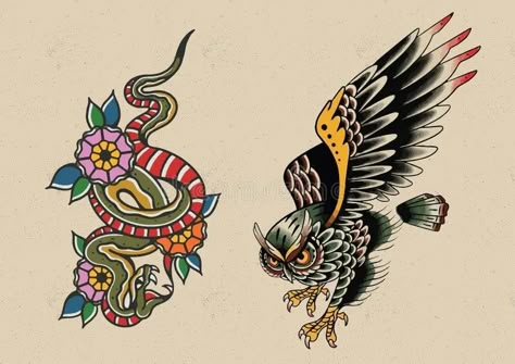 Roadrunner Tattoo Traditional, American Traditional Owl Tattoo, Traditional Owl Tattoo, Traditional Style Tattoo Black And White, Traditional Tattoo Prints, German Shepherd Tattoo, Traditional Tiger Tattoo, Traditional Eagle Tattoo, Traditional Tattoo Man