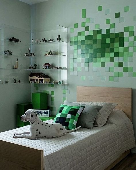 11 Minecraft Bedroom Ideas That Rock in 2022 | Houszed Boys Minecraft Bedroom, Preteen Boys Bedroom, Minecraft Room Decor, Bedroom Ideas Minecraft, Minecraft Bedroom Decor, Teenager Bedroom Boy, Big Boy Bedrooms, Minecraft Bedroom, Boy Bedroom Design