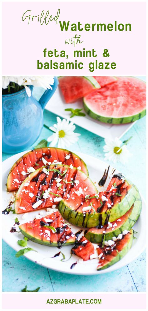 Mom Trends, Grilled Watermelon, Easy To Make Appetizers, Watermelon And Feta, Grilled Fruit, Fav Food, Summer Meal, Cookout Food, Watermelon Recipes