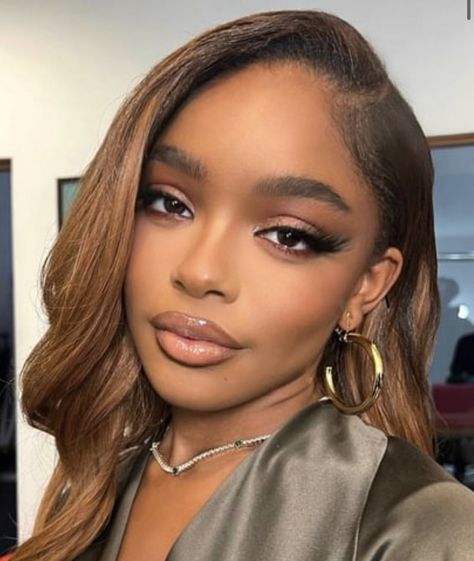 Marsai Martin Makeup Looks, Marsai Martin Makeup, Natural Makeup Black Women, Marsai Martin, Subtle Glam, Light Makeup Looks, Pretty Brown Eyes, Glam Wedding Makeup, Celebrity Makeup Looks