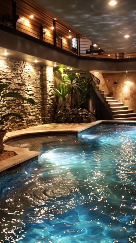 Dream Indoor Pool, Luxury Pool House Interior, Swimming Pool Inside House, Indoor Pools In Houses, Villa Pool Design, Dream Pools Luxury Indoor, Indoor Pool Ideas, Luxury Pool House, Outside House Decor