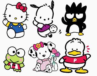 Hello Kitty, Pochacco, Batz- Maru, Keroppi, Spottie Dottie, Pekkle ... Hello Sanrio, Charmmy Kitty, Kitty Images, Cat Birthday Party, Badtz Maru, Hello Kitty Characters, Kitty Party, Hello Kitty Party, Hello Kitty Birthday