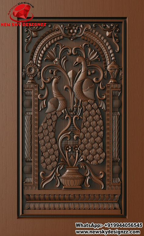 Teak Wood Main Door Peacock Design, Elephant Door Design, Main Door Design Photos 2023, Peacock Door Design, Main Door Design Entrance, Indian Main Door Designs, Wood Door Design, Single Main Door Designs, 3d Floor Painting