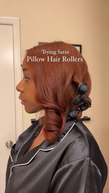 Claire Adekanye. on Instagram: "Satin Pillow Hair Rollers…. Y’all…I’ve found the better alternative to velcro hair rollers and this is it!!!! Satin?!! No tangles or snags and more comfort while sleeping. This was my first attempt at trying these rollers. I used these in order to keep my curls fresh and just wanted to know the outcome. So please note that my hair was curled before installing the rollers. Products used: ✨Pillow Sating Rollers linked in my Amazon store ✨Jumbo Hair bonnet linked i Pillow Rollers Hair Tutorial, Soft Rollers Curls, Satin Rollers On Natural Hair, Velcro Rollers On Natural Hair, Roller Set Hairstyles For Black Women, Roller Set Natural Hair, Starbucks Nails, Velcro Hair Rollers, Roller Set Hairstyles