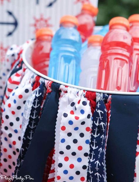 Fourth Of July Birthday Party Ideas, Red White Blue Party Ideas, 4th Of July Backyard Party Ideas, Cheap 4th Of July Party Ideas, Fourth Of July Party Ideas Games, 4th Of July Birthday Party Decorations, Kids Fourth Of July Party, Red White And Blue Themed Food, 4th Of July Bbq Decorations