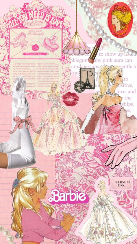 Barbie Shuffle, Vintage Barbie Aesthetic Wallpaper, Vintage Barbie Wallpaper, Barbie Posters, Barbie Phone Wallpapers, Vintage Barbie Aesthetic, Barbie Core Aesthetic, Barbie Wallpaper Aesthetic, Barbie Core