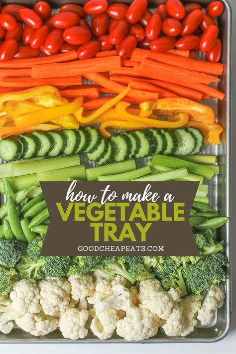 Purchased vegetable trays are convenient, but they can be costly. Why not make your own veggie tray and save money? With a homemade veggie platter, you can eat well and stretch your grocery dollar! Football Vegetable Tray, Easy Veggie Trays Party Ideas, Veggie Party Trays, Large Veggie Tray Ideas, Easy Crudite Platter Ideas, Vegetable Trays Ideas Parties, Veggie Tray For Party, Veggie Trays Ideas Vegetable Platters, Veggie Platter Ideas Trays Presentation