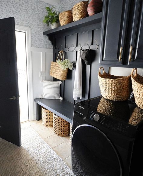 @thestyle.index shared a photo on Instagram: “We are loving this dark moody laundry/mudroom 😍⁠ ⁠ [Amazin space from @dearlillie]⁠ ⁠ .⁠ .⁠ .⁠ .⁠ .⁠ .⁠ .⁠ .⁠ .⁠ .⁠ .⁠ ⁠ #laundry…” • Jun 30, 2020 at 10:00am UTC Laundry Room Runner, Laundry Room/mudroom, Mudroom Makeover, Laundry Room/mud Room, Wash Room, Mudroom Laundry Room, Dear Lillie, Laundry Room Renovation, Laundry Room Rugs