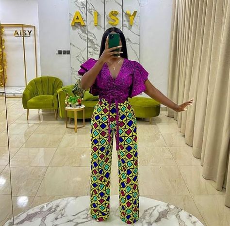 Latest Trendy Trouser Designs, African Print Trouser And Top For Ladies, Ankara Two Piece Outfit Pants, Plain And Pattern Styles For Ladies, Red Dresses For Kids, Trouser And Top For Ladies, Plain And Pattern, Adire Fabric, African Print Pants