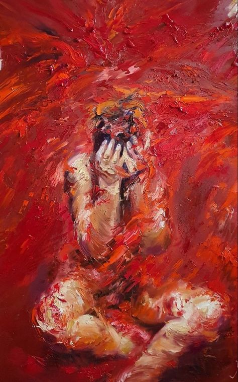 Toxic Love Paintings, Anger Wallpapers, Canabalism Art, Angry Artwork, Suffering Artwork, Rage Painting, Comforting Art, Emotions Art, Rage Art