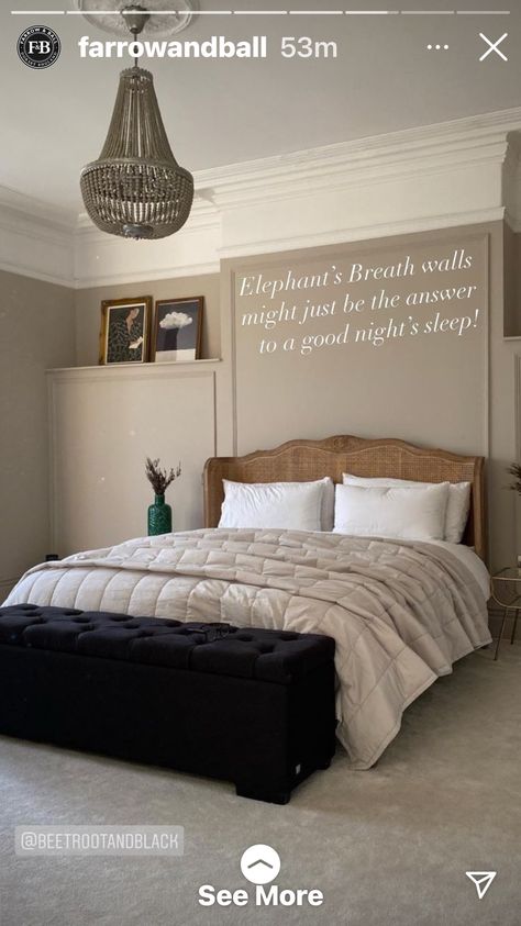 Spare Room Paint Colors, Farrow And Ball Bedroom, Hamptons Bedroom, Elephants Breath, Bedroom Built In Wardrobe, Neutral Bedroom Decor, Soft Bedroom, Farrow And Ball, Bedroom Renovation