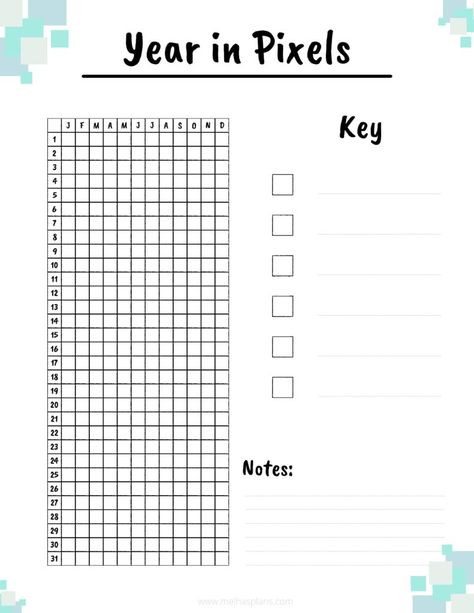 Blank Tracker Template, Weather Tracker Printable, Free Printable Tracker, Habit Tracker Printable Monthly, Yearly Habit Tracker, 2025 Journal, Bujo Printables, Free Printable Calendar Templates, Year In Pixels