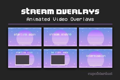 Twitch Stream Overlay Set Animated ... Internet Games, Display Banners, Vaporwave Aesthetic, Be Right Back, Chroma Key, You Are Perfect, Aesthetic Backgrounds, Gaming, Business Design