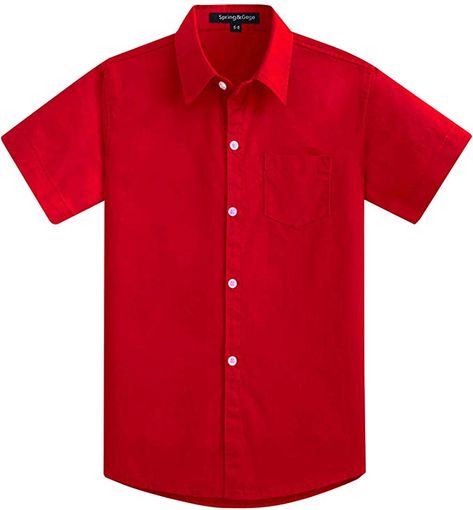 Amazon.com: Spring&Gege Boys' Short Sleeve Solid Formal Cotton Twill Dress Shirts: Clothing Formal Uniform, Solid Dress Shirt, Twill Dress, Uniform Shirts, Short Sleeve Dress Shirt, Usa Dresses, Twill Shirt, Solid Red, Diagonal Stripes