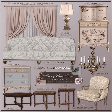 Sims4 Cc Victorian, Sims 4 Collections Furniture, Sims 4 Vintage Build Cc, Sims 4 Cc House Exterior Walls, Sims 4 Cc Coquette Room, Sims 4 Cc Vintage Decor, Sims 4 Victorian House Cc, Shabby Chic Sims 4 Cc, Vintage Sims 4 Cc Furniture