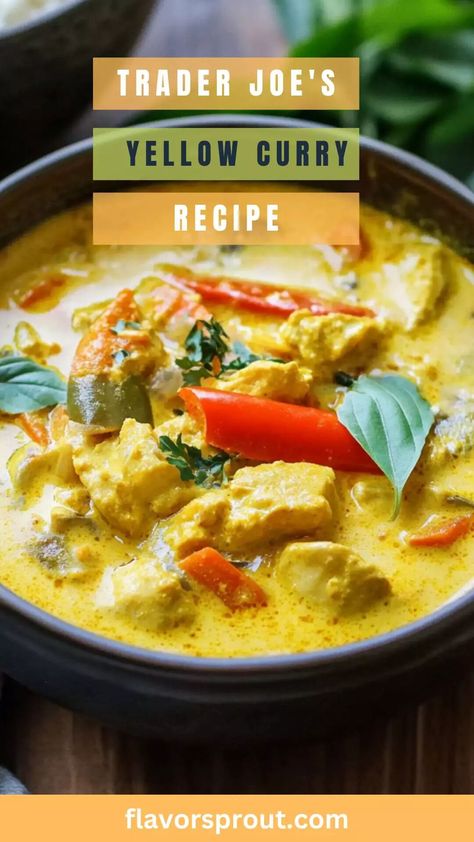 Trader Joe’s Yellow Curry Recipe – Flavor Sprout Trader Joe’s Curry, Trader Joes Curry, Crock Pot Curry, Yellow Curry Recipe, Yellow Curry, Kitchen Smells, Peeling Potatoes, Sliced Potatoes, Frozen Vegetables