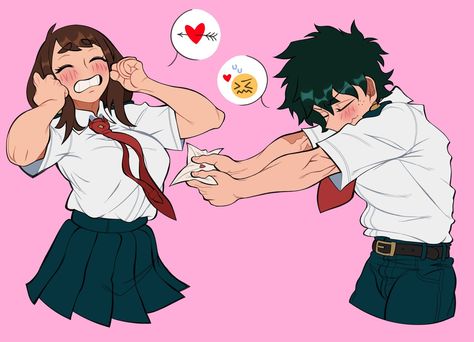 Izuocha Comic, My Hero Academia Costume, Deku X Uraraka, My Hero Academia Tsuyu, Ochako Uraraka, My Hero Academia Memes, Boku No Hero Academia Funny, My Hero Academia Episodes, Hero Academia Characters