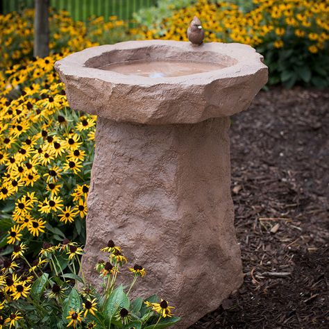 Hiding Outdoor Eyesores: Tips for Disguising Utilitiy Boxes, Pipes & More - Hayneedle Rock Bird Bath, Garbage Can Shed, Well Pump Cover, Bird Bath Ideas, Septic Tank Covers, Utility Covers, Well Covers, Garbage Shed, Decorative Trellis