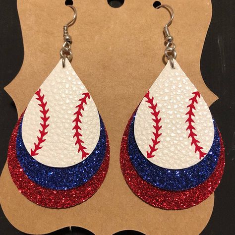 Product Description Package: 1 pair Gender: Women Shapepattern : Water Drop Style: Casual Material: Leather Decoration : Sequined Item Weight: 20.00 gram Size: 3.5cm x 6.5cm Baseball Jewelry, Baseball Accessories, Baseball Earrings, Diy Leather Earrings, Mom Accessories, Crochet Earrings Pattern, Glitter Earrings, Earring Patterns, Leather Diy