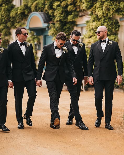 Pour one for the boys at Gileston Manor 🥃 - #groomsmen #groomsmenstyle #gilestonmanor Classic Groomsmen Attire Black, Black Groomsmen Attire Bridal Parties, Groomsman Suits Black, Elegant Groomsmen Attire, Groomsmen In Black Suits, Groomsmen Pictures Getting Ready, Black And White Groomsmen Attire, Groomsmen Black Tuxedo, Black Suit Groomsmen