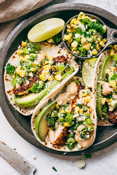 Street Corn Chicken Tacos, Corn Chicken Tacos, Mexican Street Corn Chicken, Street Corn Chicken, Roasted Corn Salad, Crunchwrap Supreme, Mexican Street Corn Salad, Corn Chicken, Chicken Taco Recipes