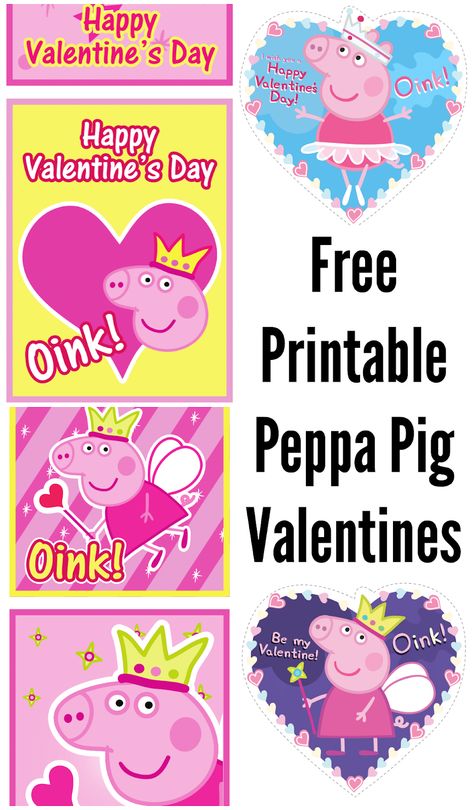 Valentine's Day Gift Ideas for Kids + Free Printable Peppa Pig Valentines Cards Peppa Pig Valentines, Pig Valentines, Valentines Watercolor, Pig Crafts, Printable Valentines Day Cards, Valentine's Ideas, Themed Food, Gift Ideas For Kids, Valentine's Day Gift Ideas