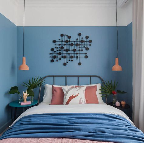 Rental Apartment, Classic Home Decor, Bedroom Paint, Blue Bedroom, One Bedroom Apartment, Blue Walls, Bedroom Styles, Bedroom Colors, Cheap Home Decor