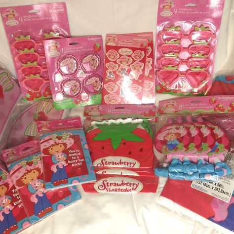 Strawberry Shortcake Birthday Party Supplies Kit Invitations Stickers Lot. New In Package Vintage Or Nearly Vintage Strawberry Shortcake 16 Paper Hats 3 Packs Of 8 Invitations And 8 Thank You Cards (24 Invitations W/Envelopes & 24 Thank You Cards) 24 Party Favor / Goodie Bags 8 Strawberry Shortcake Strawberry Glasses (New In Package) 8 Medallion Blowouts 4 Strawberry Shortcake Bracelets 4 Sheets Of Stickers 1 Tablecloth Strawberry Shortcake 2003 Birthday Party, Strawberry Shortcake 2nd Birthday Party, Strawberry Shortcake Decorations, Strawberry Shortcake Party Decorations, Strawberry Shortcake Birthday Theme, Strawberry Shortcake 1st Birthday Party, Strawberry Shortcake Theme Party, Strawberry Shortcake Party Ideas, Strawberry Shortcake Party Supplies