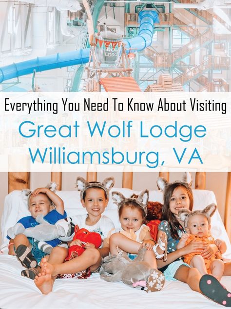 Tips for visiting Great Wolf Lodge Williamsburg What To Bring To Great Wolf Lodge, Great Wolf Lodge Packing List, Great Wolf Lodge Georgia, Great Wolf Lodge Williamsburg Va, Williamsburg Vacation, Travel Kids, Traveling Ideas, Wolf Lodge, Family Vacation Spots