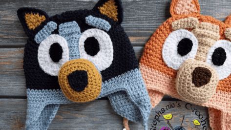 5 Crochet Hats For Dogs Patterns Easy And Cute To Make - Fun Crochet Patterns Bluey Hat Crochet Pattern Free, Bluey Crochet Hat Pattern, Crochet Bluey Hat Free Pattern, Crochet Bluey Hat, Bluey Crochet Free Patterns, Crochet Hats For Dogs, Crochet Paw Patrol Hat, Crochet Hats For Kids, Easy Crochet Hats