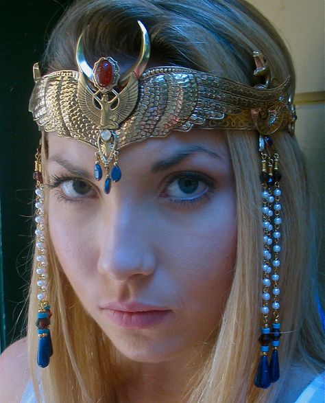 Egyption Headress, Egyptian Goddess Headdress, Egyptian Head Jewelry, Ancient Egyptian Headdress, Moon Circlet Crown, Ancient Egyptian Headpiece, Egyptian Crown, Egyptian Headpiece, Egyptian Headdress