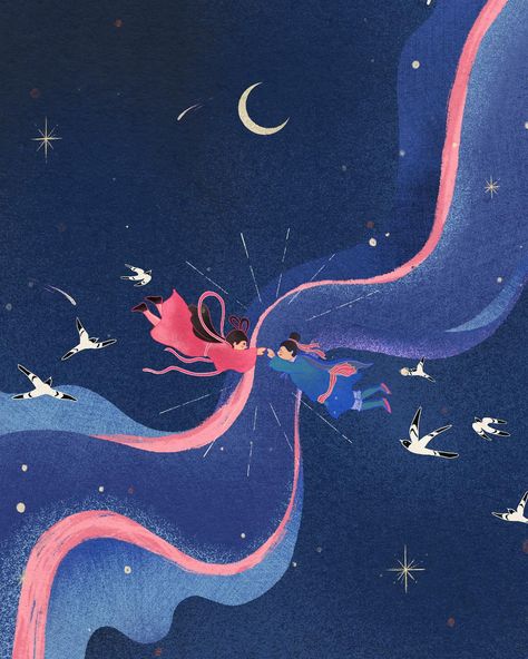 I had the pleasure to create this year’s visuals for a Japanese festival TANABATA in Prague! 🎋 Tanabata celebrates the meeting of the deities Orihime and Hikoboshi. According to legend, the Milky Way separates these lovers, and they are allowed to meet only once a year on the seventh day of the seventh lunar month of the lunisolar calendar. In present-day Japan, people generally celebrate this day by writing wishes, sometimes in the form of poetry, on tanzaku (短冊, tanzaku), small pieces of ... Japanese Publication Design, Japanese Festival Aesthetic, Pink Poster Design, Lunisolar Calendar, Tanabata Festival, Matsuri Festival, Festival Aesthetic, Japanese New Year, Forms Of Poetry