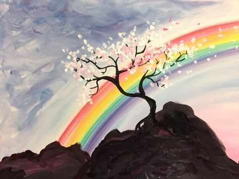 Rain Bow Drawing, Rainbow Painting Ideas, Paint Therapy, Boston Pizza, Painted Crafts, Bow Drawing, Rainbow Drawing, Garden Rock Art, Rain Painting