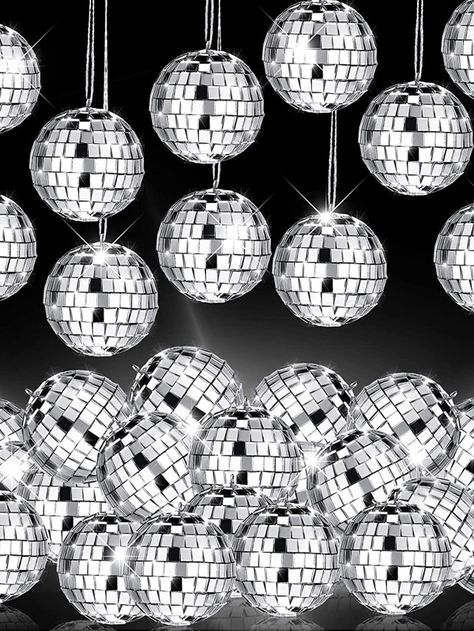 6pcs 4cm Mirror Disco Ball Decorations Reflective Mini Disco Ball For 70's Disco Themed Parties, Wedding And Party Decorations | SHEIN USA Mirror Ball Cake, Mini Disco Ball, Disco Ball Decorations, Mirror Disco Ball, 70’s Disco, 70s Disco Party, 70's Disco, Ball Cake, 70s Disco