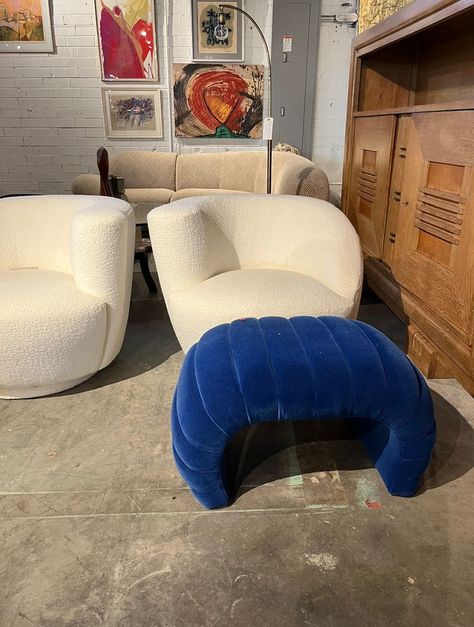 Love capsule chairs that spin. This funky foot rest that doubles as a stool was fun. Funky Stool, Cocktail Chair, Tub Chair, Accent Chair, Sofa Chair, Bean Bag Chair, Lounge Chair, Accent Chairs, Sofa