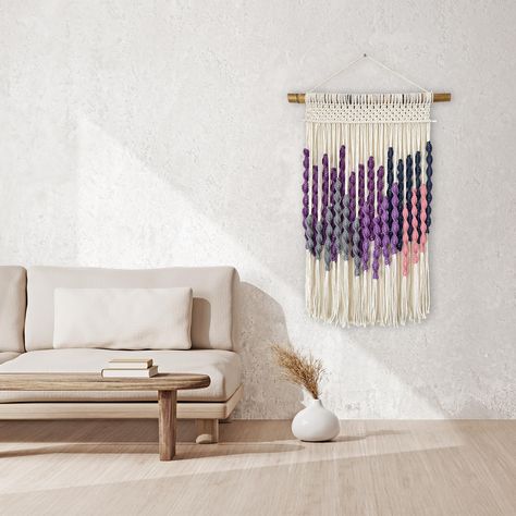 PRICES MAY VARY. 💫Inspired by Nature's Beauty: Featuring a blend of geometric and abstract patterns with a pop of rich gradient colors, our handmade wall hangings complement any interior design from bohemian to modern cozy minimalist home decor 🌿Eco-Friendly Yarn Wall Art: Crafted with up-cycled cotton and bamboo wood, these tapestries let your decor choice meet your environmental values, blending sustainability with style 🤍Eclectic Wall Accent: Handwoven with love and passion to harmonize yo Macrame Inspiration Wall Art, Boho Yarn Wall Art, Handmade Wall Hangings, Boho Yarn, Fiber Wall Hanging, Cozy Minimalist, Yarn Wall Art, Yarn Wall, Wall Accent